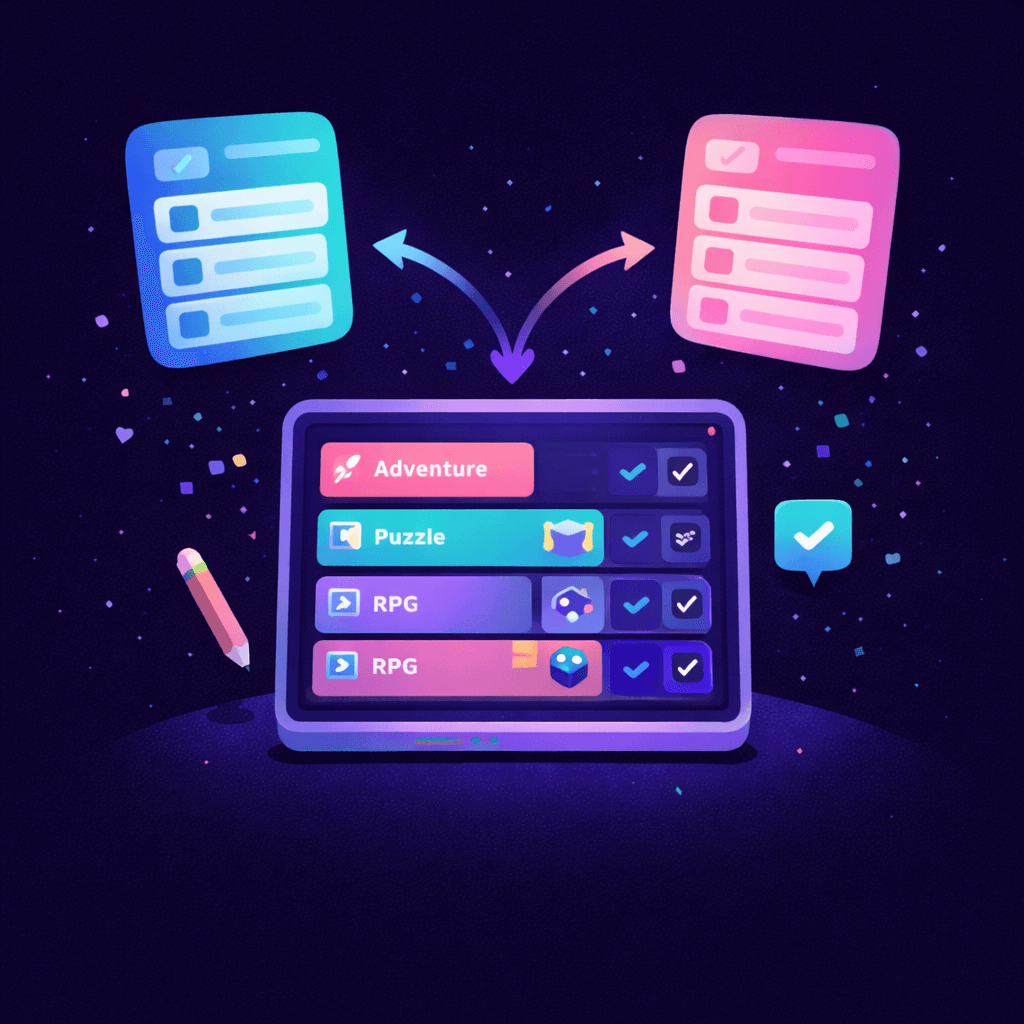 Categorize games into lists and track your playlist.